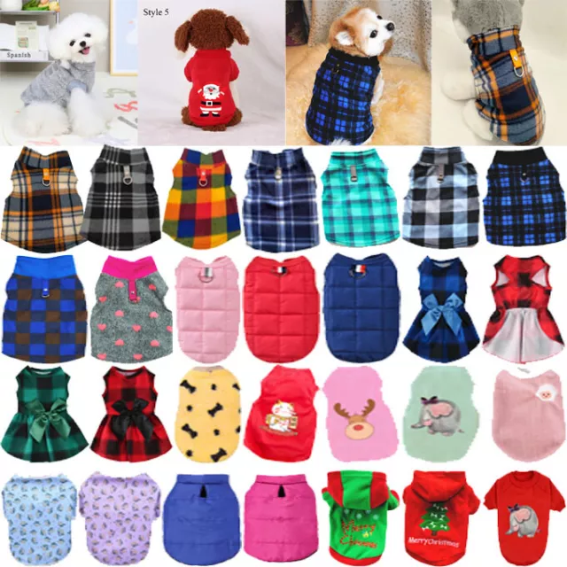 Warm Winter Dog Clothes Soft Fleece Dog Jacket Pet Coat Sweater Puppy Cat Jumper