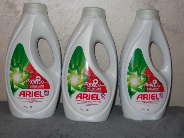 LOT DE 3 LESSIVES ARIEL EXTRA FIBRE PROTECTION PODS soit 114 lavages