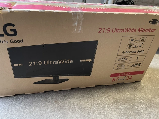 LG ‚34" 34UB67-B FHD LED Neu Displayschaden Monitor IPS 75 Hz Ultra Breit 21:9
