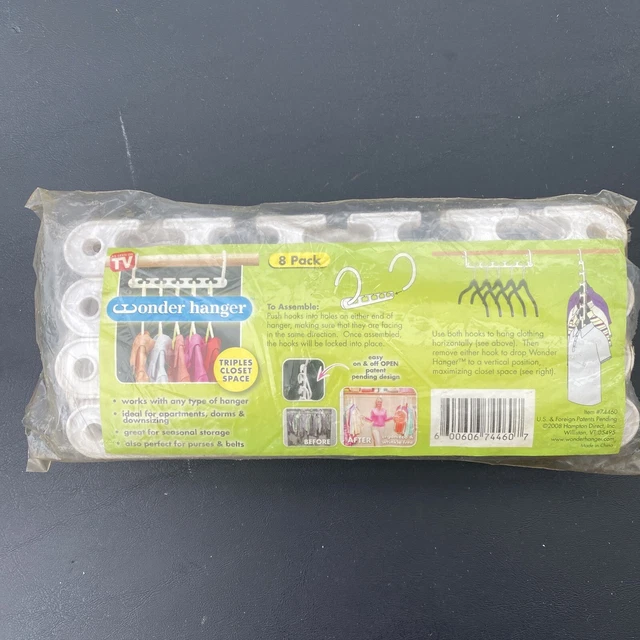 Wonder Hanger 8 Pack Triples Closet Space As Seen on TV - New