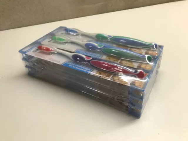 Handzahnbürsten: 12er-Pack Zahnbürsten Zahnbürste - mittel medium - 4 Farben NEU