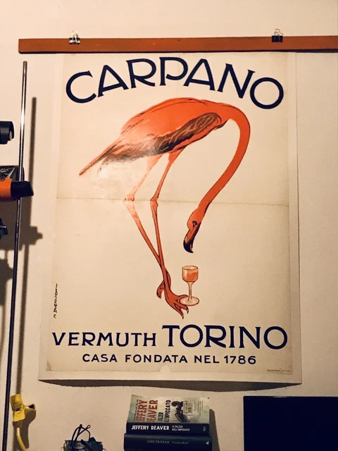 Carpano manifesto 2 edizione 1972 illustratore Dudovich telato