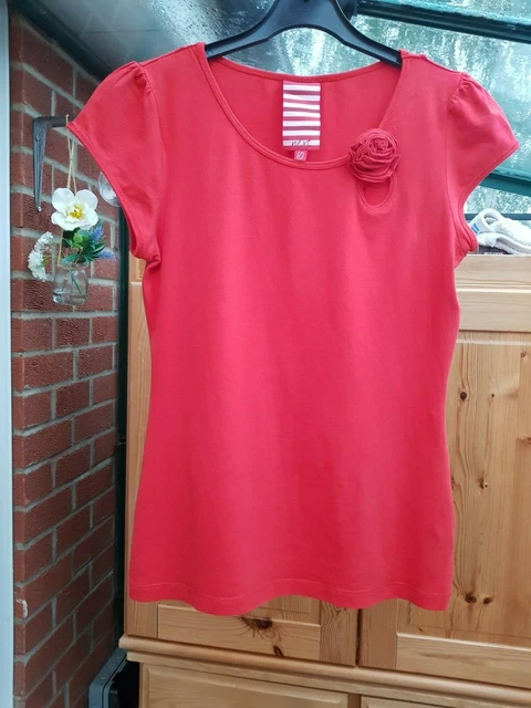 Top a maniche Pretty Red Next, lunghezza fianchi, misto cotone, taglia 10, GC