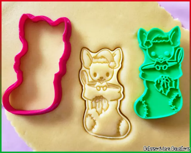 Chihuahua Christmas Cookie Cutter Stocking Fondant Tool Biscuit Baking Supplies 3