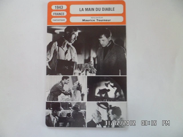 CARTE FICHE CINEMA 1943 LA MAIN DU DIABLE Pierre Fresnay Pierre Palau