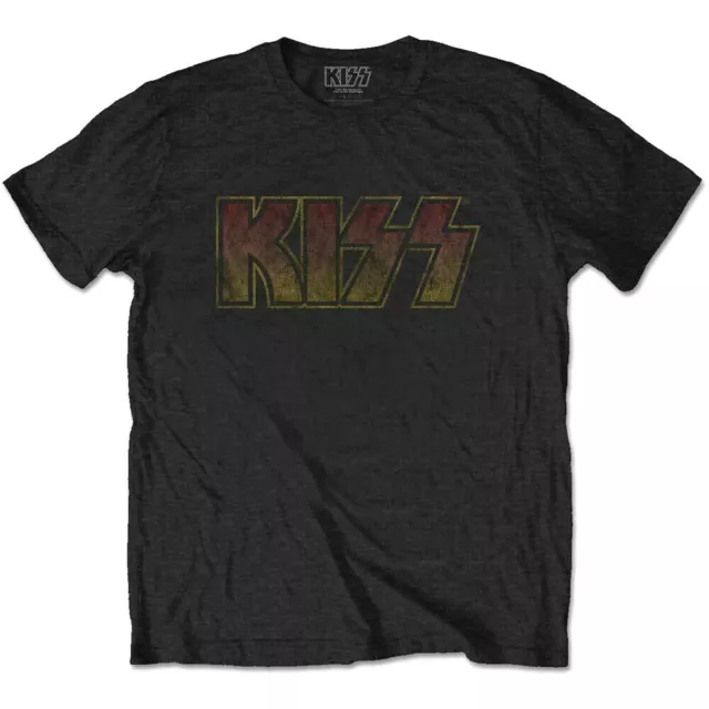 Official Kiss T Shirt Vintage Logo Black Classic Rock Metal Band Tee Gene Unisex