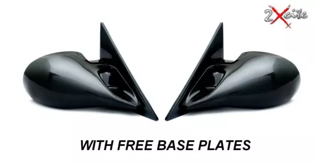 Bmw E30 3 Series Black M3 Manual Pair Of Door Wing Mirrors E Marked Base Plates