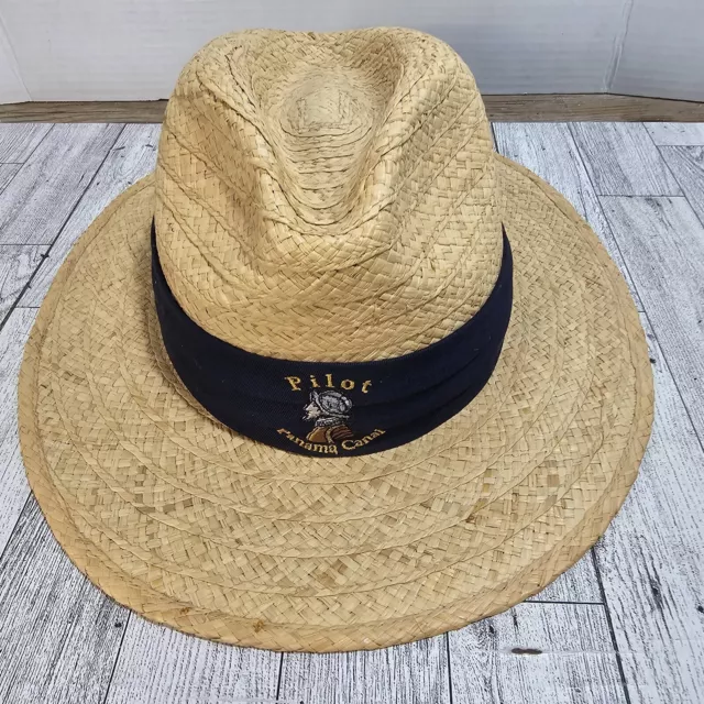 Pilot Panama Can Woven Panama Palm Straw Hat made in Mexico One Size Fits All