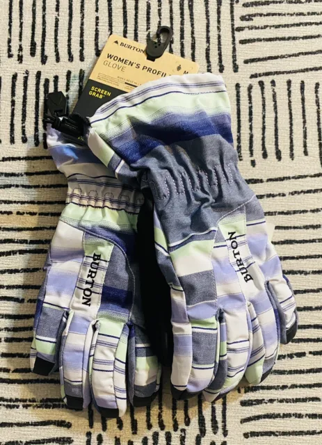 NEW Burton Profile Gloves Womens Folkstone Blanket Stripe TermaCore DryRide SZ M