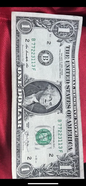 $1 Dollar Bill - Fancy Serial Number