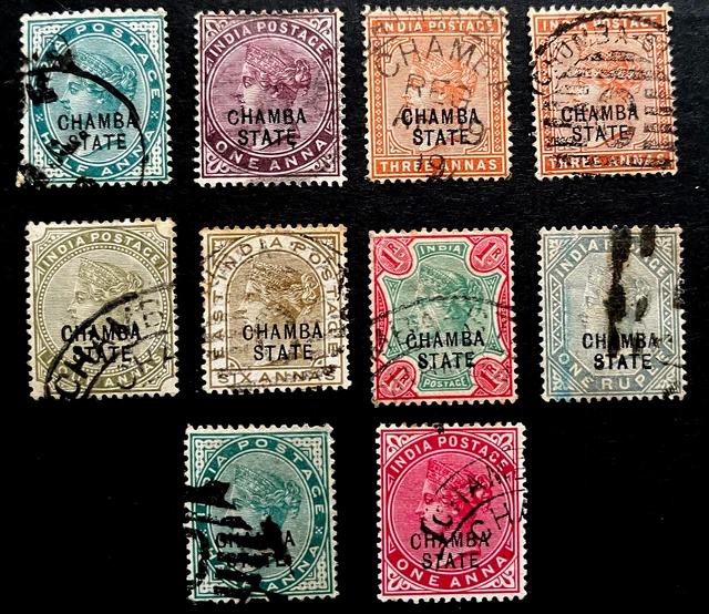 India Conv Chamba Qv 1887-1904 Used Selection, Cat Val £320