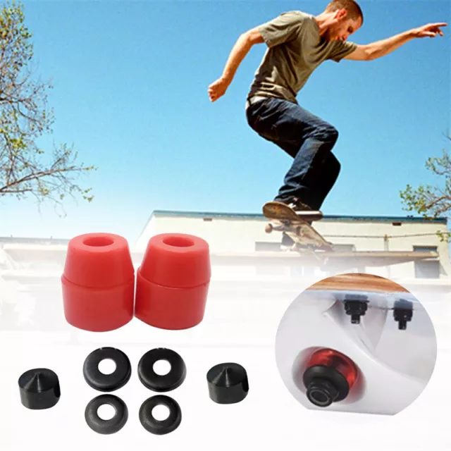 4pcs Skateboard PU Cushion Skateboard Shockproof Wheels Axle Bushings ShockATYH