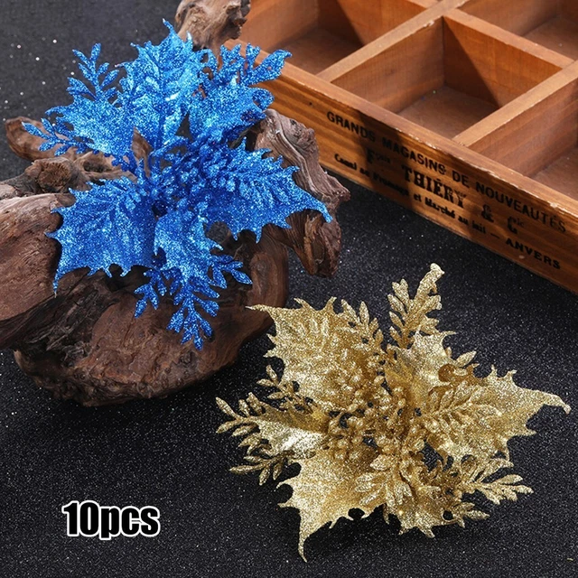 Fiore glitter di alta qualità fai da te festa di Natale 14 cm omamento matrimonio Natale