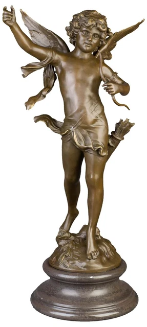 Escultura ángel amor de bronce figura de bronce Antiqued estatua 71cm