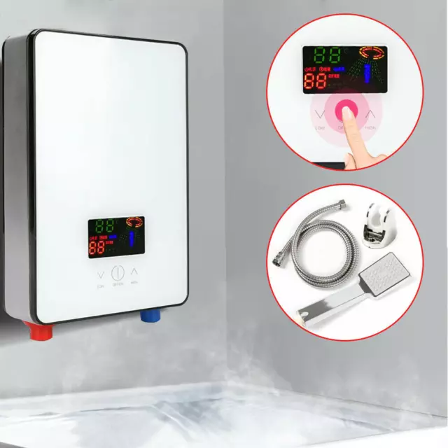 WHOLE HOUSE ELECTRIC Tankless Instant Water Heater with Shower Head ...