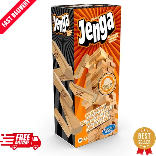 Hasbro Gaming Jenga Classic Children'S Game, Promotes the Speed ​​of Reaction.