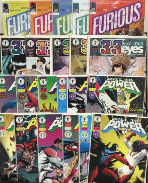 Dark Horse Comics Complete Furious 1-5, 3x3 Eyes 1-5, Will To Power 1-12
