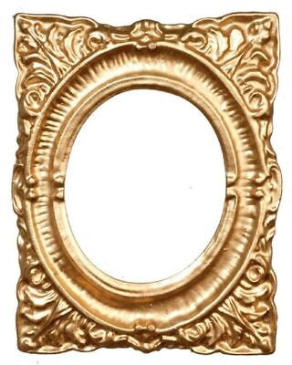 Dolls House Empty Ornate Inner Oval Gold Picture Frame Medium 1:12 Accessory