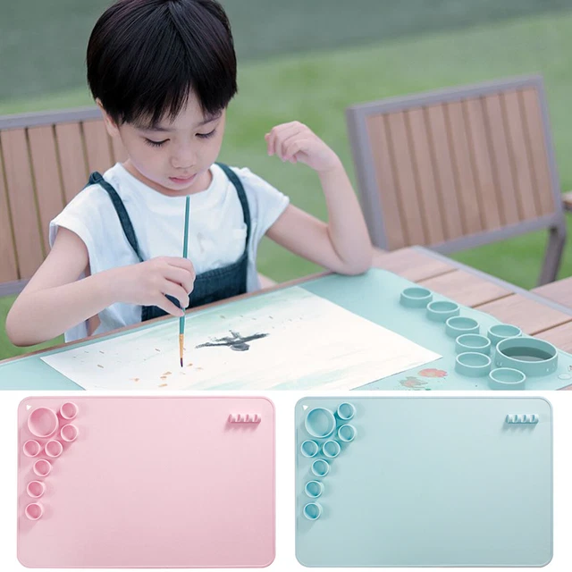 Silicone Craft Mat Silicone Painting Sheet with Palette Cup Tool Holder manrp