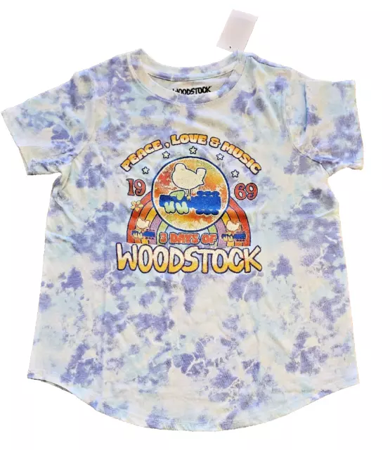 Woodstock Tie Dye Girls Graphic Tee - Size XL (14/16)