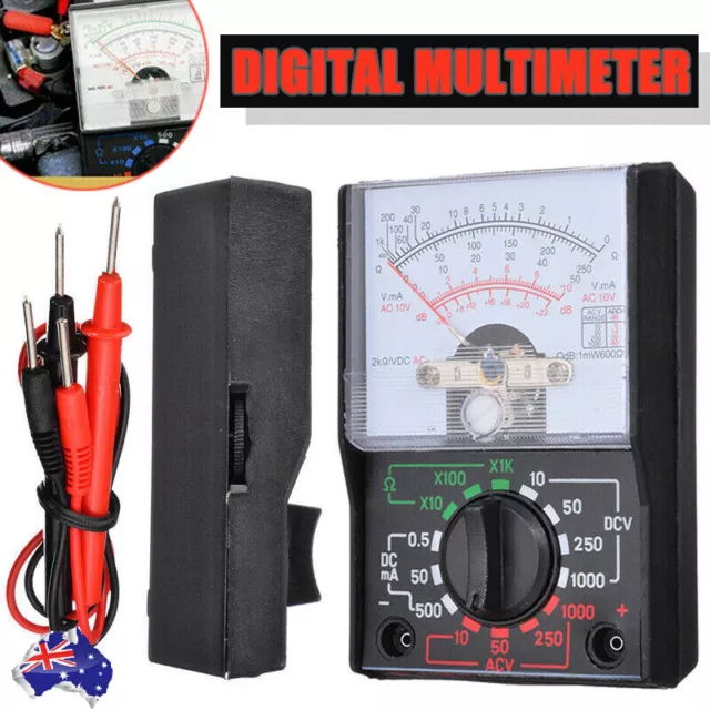 Analogue Multimeter AC DC Volts Ohm. Electrical Circuit Multi Tester Meter Tool