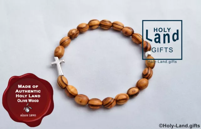 OLIVE WOOD BRACELET religious HOLY LAND wooden handmade JERUSALEM natural 2