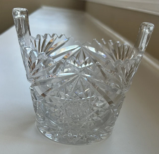 American Brilliant Cut Glass Crystal 5" Small Ice Bucket