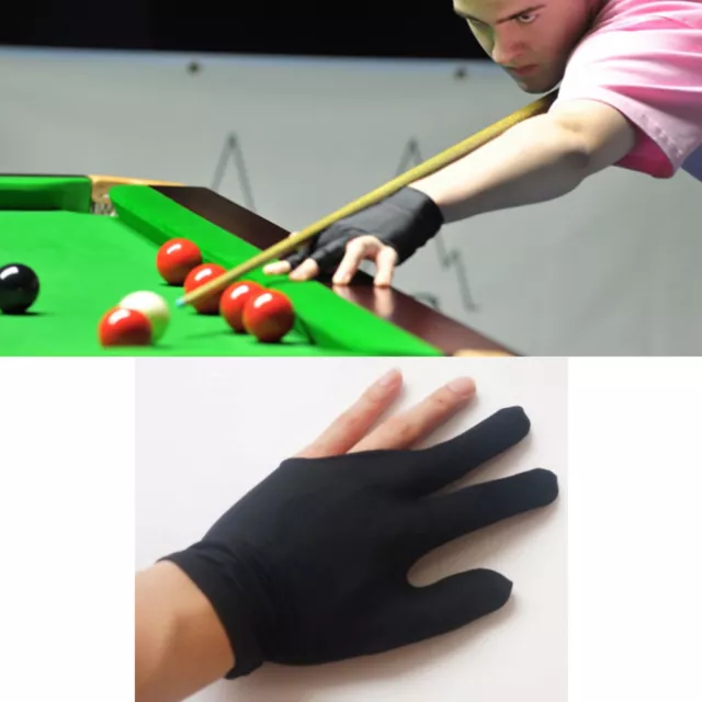 Snooker Pool Billiard Glove Cue Shooter Spandex 3 Finger Glove Left Right Handed