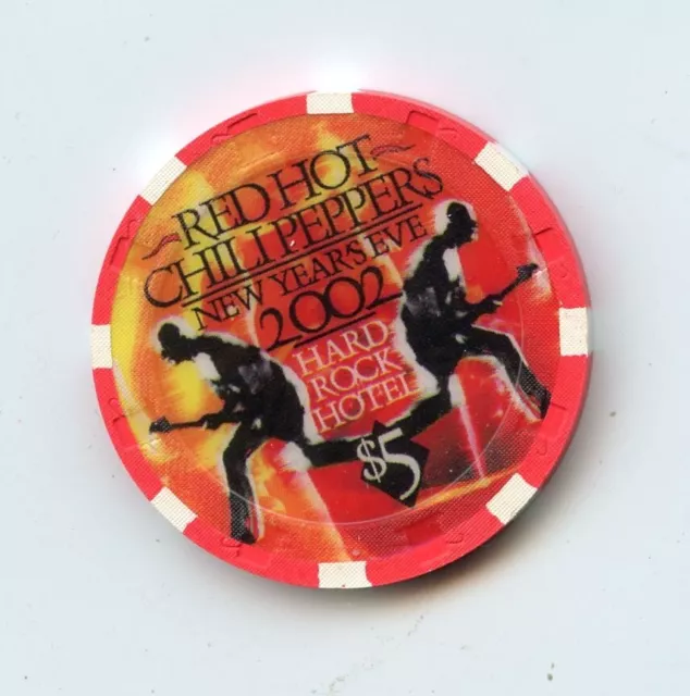 5.00 Chip from the Hard Rock Casino Las Vegas Nevada Red Hot Chili Peppers 2002