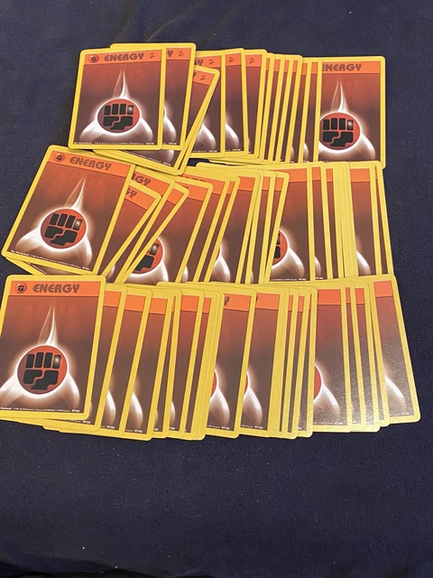 Pokémon Fighting Energy Cards Lot Of 54 Base Set 1/2 See photos Never Played