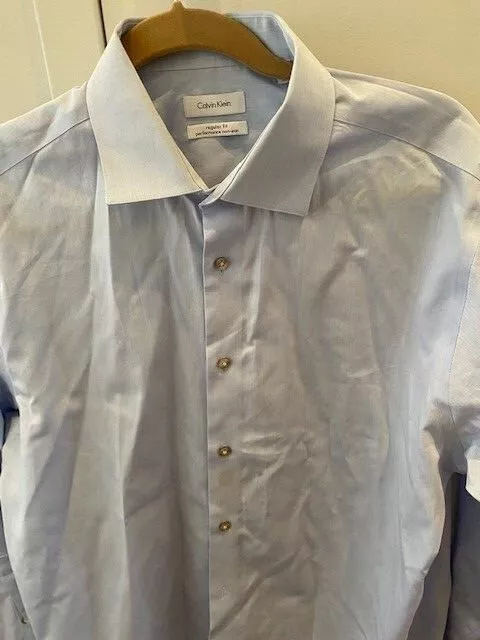 Calvin Klein Mens Light Blue Dress Shirt 16.5/32-33