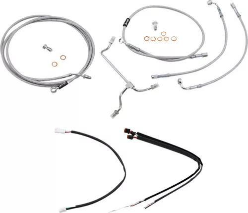 18-19" Ape Hanger Cable Kit Non-ABS Stainless Steel Burly Brand B30-1166