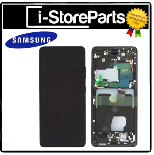 Display Lcd Pari Originale Oem Oled Samsung S21 Ultra Sm-S998 Touch Schermo Nero