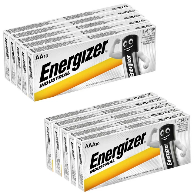 ENERGIZER INDUSTRIAL AA & Aaa Alkaline Batteries Lr03 Lr6 Expiry 2033 £