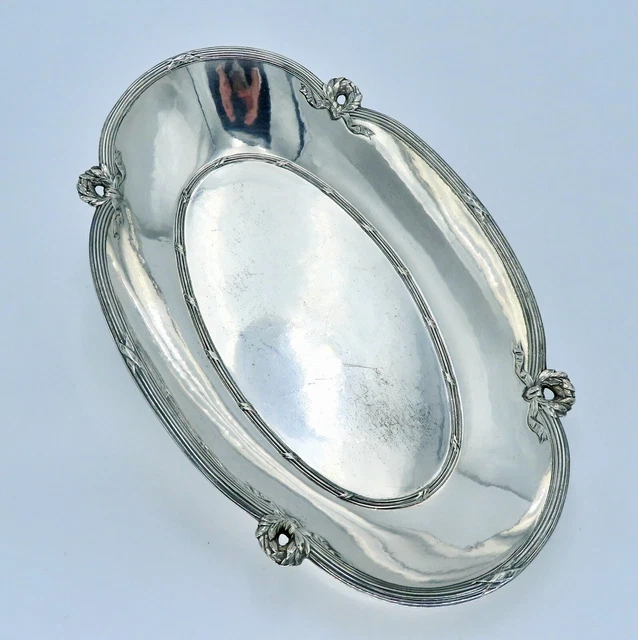Christofle Rubans Cuenco Francés Antiguo Imperio Bañado en Plata Pan Plato Raro