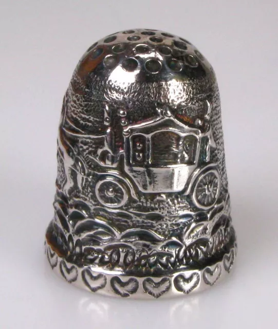 Fingerhut thimble Silber Hochzeitskutsche Pferde Hochzeit 925 Thorvald Greif