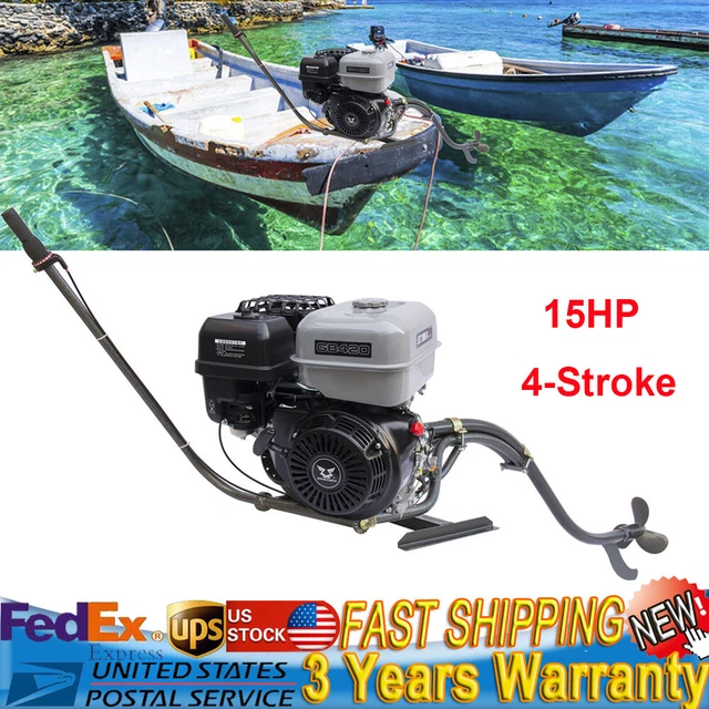 4Stroke 15HP Outboard Motor Small Fishing Boat Gasoline Engine & bracket 3600rpm