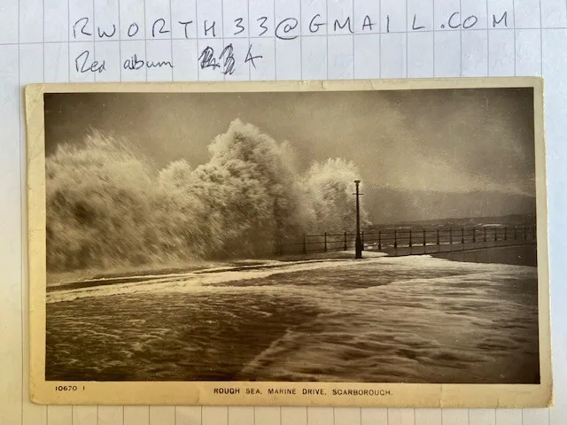 Rough Sea, Marine Drive, Scarborough. postcard