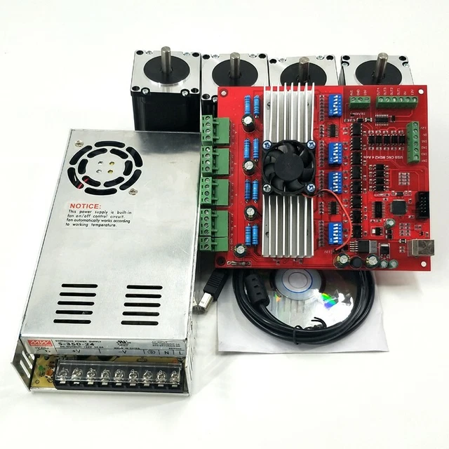 MACH3 CNC 4-AXIS Kit TB6560 Controller Board+Nema23 Stepper Motor 57 ...