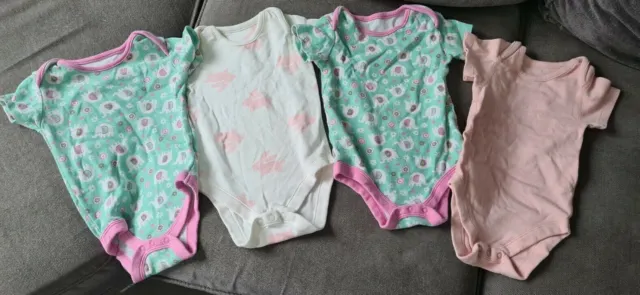 Baby Girls Bundle Of Vests x 4 size 6-9 Months lmp21