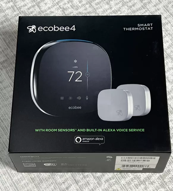 Ecobee4 Alexa Enabled Smart Thermostat EMPTY BOX with Inserts & Manual NO ECOBEE