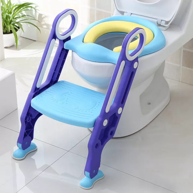 Toilettentrainer Kinder Toilettenstuhl Toilettensitz mit Treppe WC Sitz Leiter# 3