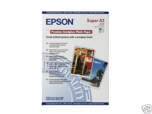 PAPIER EPSON PREMIUM SEMI BRILLANT A3+ 20F 251g S041328 / feuilles a3 photo mat