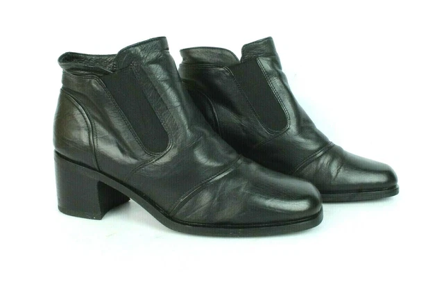 Bottines SARA GALIBERTI Cuir Noir T 39 / UK 5.5 TRES BON ETAT