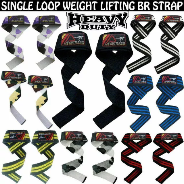 Austodex New Weight Lifting Gym Training Wrist Support Bar Straps Single Loop