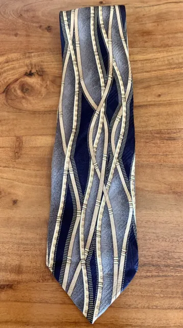 Massimo Ferre Geometric Brocade 100% Silk Tie Made In Italy