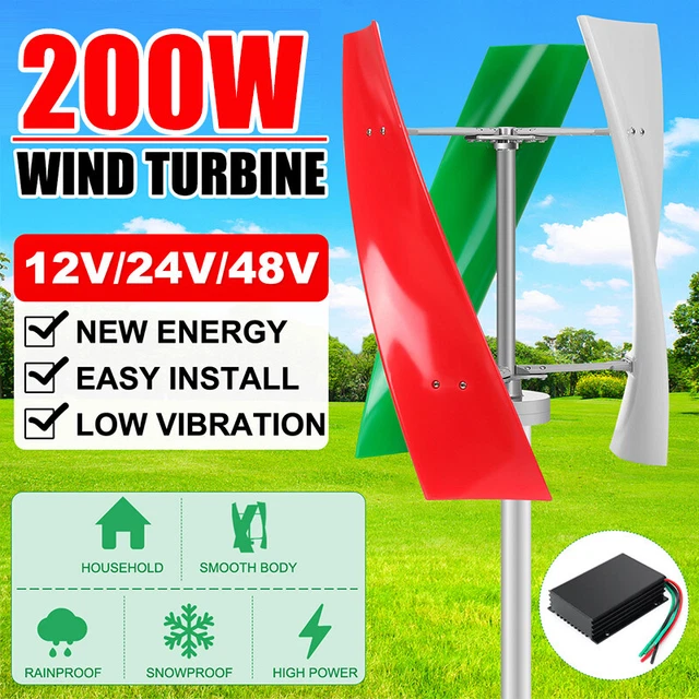 200W 24V WINDRAD Windkraftanlage Garten Windturbine windgenerator