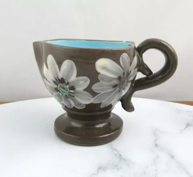 Vintage Australian Dyson Studio Pottery Creamer Milk Jug Hand Painted Flowers