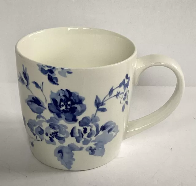 Laura Ashley Blue and White Floral Mug, Pretty Rose Pattern Mug.