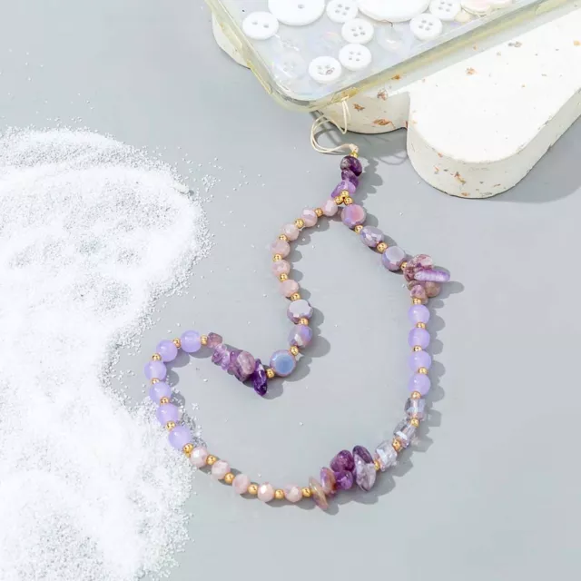 Beads Chain Crystal Stone Beads Lanyard Cell Phone Lanyard Mobile Phone Strap